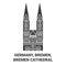 Germany, Bremen, Bremen Cathedral travel landmark vector illustration