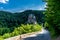 Germany, Burg Eltz Castle, a path with trees on the side of a road