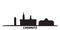 Germany, Chemnitz city skyline isolated vector illustration. Germany, Chemnitz travel black cityscape
