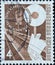 GERMANY - CIRCA 1953:This postage stamp shows a fast train and a signaling disc. The postage stamp was released on the occasion of