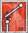 GERMANY - CIRCA 1955:This postage stamp shows a railway signal against a red background. The reason for this postage stamp was the