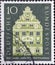 GERMANY - CIRCA 1957: This postage stamp shows the facade of the landscape house in Stuttgart, destroyed in 1944. Text: 500 years