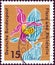 GERMANY - CIRCA 1963: A stamp printed in Germany shows Lady`s slipper orchid, circa 1963.