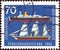 GERMANY - CIRCA 1965: A stamp printed in Germany shows Bremen liner and Hammonia 19th-century steamship, circa 1965.