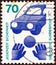 GERMANY - CIRCA 1971: A stamp printed in Germany from the `Accident Prevention` issue shows a ball in front of a car Child Road S