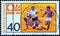 GERMANY - CIRCA 1974: A stamp printed in Germany from the `World Cup Football Championship` issue shows midfield melee