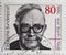 GERMANY - CIRCA 1986  : a postage stamp from Germany, showing a portrait of the Swiss Protestant Reformed theologian Karl Barth