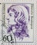 GERMANY - CIRCA 1987 : a postage stamp from Germany, showing a woman from German history  the doctor and a pioneer of women`s stu