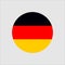 Germany circle button flag. National symbol icon. Vector
