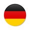 Germany circle button icon. German round badge flag. 3D realistic isolated vector illustration