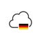 Germany Cloud Domain Server or storage. VPN concept. Germany flag