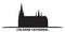 Germany, Cologne Cathedral city skyline isolated vector illustration. Germany, Cologne Cathedral travel black cityscape