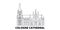 Germany, Cologne Cathedral line travel skyline set. Germany, Cologne Cathedral outline city vector illustration, symbol