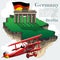 Germany country infographic map in 3d