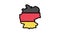 germany country map flag color icon animation