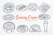 Germany cuisine set collection with hand drawn sketch vector