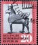 GERMANY, DDR - CIRCA 1959 : a postage stamp from Germany, GDR showing a bronze figure: horse with beak and wing from Toprak-Kale,