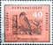GERMANY, DDR - CIRCA 1959 : a postage stamp from Germany, GDR showing a drawing of a peregrine falcon, Falco peregrinus. In native