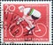 GERMANY, DDR - CIRCA 1960  : a postage stamp from Germany, GDR showing a cyclist in a world champion jersey. Cycling World Champio