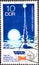 GERMANY, DDR - CIRCA 1973 : a postage stamp from Germany, GDR showing the launch of a space rocket with the moon in the background