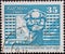 GERMANY, DDR - CIRCA 1973 : a postage stamp from Germany, GDR showing a portrait of Karl Marx a memorial in Chemnitz