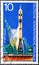 GERMANY, DDR - CIRCA 1975 : a postage stamp from Germany, GDR showing a Soyuz space capsule at launch. Soviet-American space compa