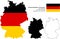 Germany, Denmark vector map, flag, borders, mask , capital, area and population infographic