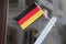 Germany deutch flag stickers on windows sore or tourism agency