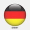 Germany Deutschland flag in circle shape.