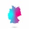 Germany Deutschland map triangle low poly geometric polygonal abstract style.