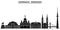 Germany, Dresden architecture vector city skyline, travel cityscape with landmarks, buildings, isolated sights on