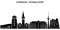 Germany, Dusseldorf architecture vector city skyline, travel cityscape with landmarks, buildings, isolated sights on