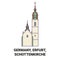 Germany, Erfurt, Schottenkirche travel landmark vector illustration