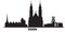 Germany, Essen city skyline isolated vector illustration. Germany, Essen travel black cityscape