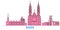 Germany, Essen line cityscape, flat vector. Travel city landmark, oultine illustration, line world icons