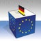 Germany, European parliament elections, ballot box and flag