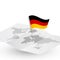 Germany flag on abstract world map