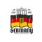 Germany flag, Berlin travel landmark