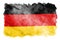 Germany flag is depicted in liquid watercolor style isolated on white background