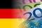 Germany flag with euro banknotes