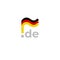 Germany flag icon. Original simple design of the German flag on a white background, place for text. Design element, template