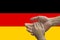 Germany flag, intergration of a multicultural group of young people