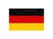 Germany flag pixel art. 8-bit Germany flag sign. Design for a festive banner and poster. Vector illustration