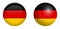 Germany flag under 3d dome button and on glossy sphere / ball