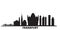 Germany, Frankfurt city skyline isolated vector illustration. Germany, Frankfurt travel black cityscape