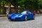 GERMANY, FULDA - JUL 2019: blue FERRARI 488 coupe Type F142M is a mid-engine sports car produced by the Italian automobile