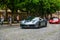 GERMANY, FULDA - JUL 2019: gray silver FERRARI 488 coupe Type F142M is a mid-engine sports car produced by the Italian automobile
