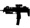 Germany German H&K HK MP7 fully automatic submachine gun, HK MP7 Heckler & Koch submachine gun, HK MP7 submachine gun. silhouette