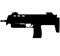 Germany German H&K HK MP7 fully automatic submachine gun, HK MP7 Heckler & Koch submachine gun, HK MP7 submachine gun. silhouette