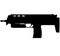 Germany German H&K HK MP7 fully automatic submachine gun, HK MP7 Heckler & Koch submachine gun, HK MP7 submachine gun. silhouette